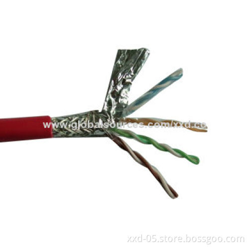 4-pair Twisted Double Shield Cat5e SFTP Cable, 100MHz Bandwidth, -20 to 60°C Rated Temperature